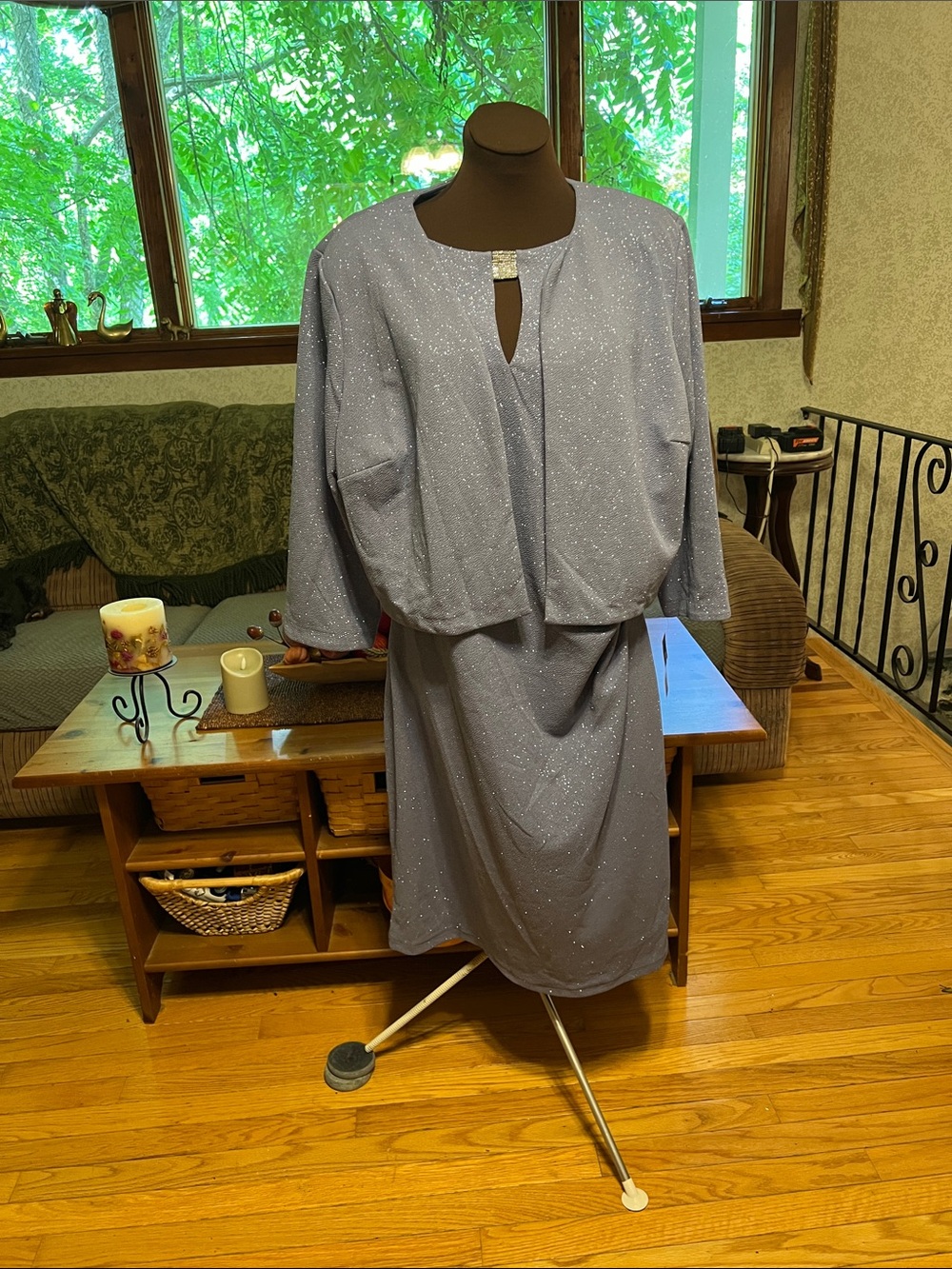 Women’s Lavender Sparkle Dress & Jacket Set
